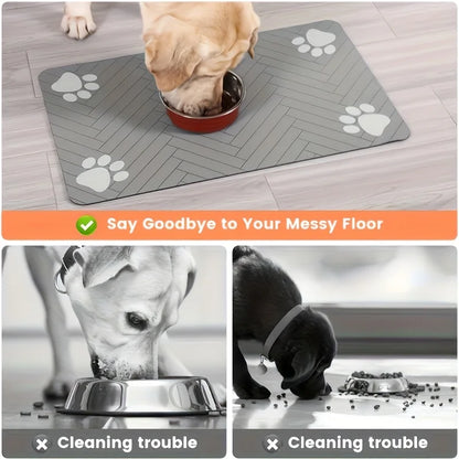 Pet Feeding Mat-Absorbent Pet Placemat for Dog Cat Food and Water Bowl with Waterproof Rubber Backing, Quick Dry Water Mat