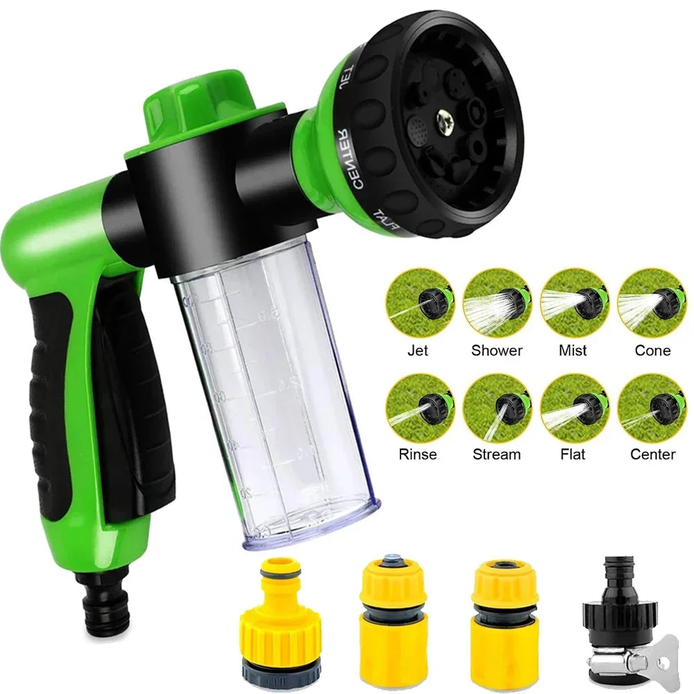 8 in 1 High Pressure Foam Pet Shower Gun Adjustable Hose Nozzle Multifunctional Tool for Dog Cat Bath Garden Vehicle Washing