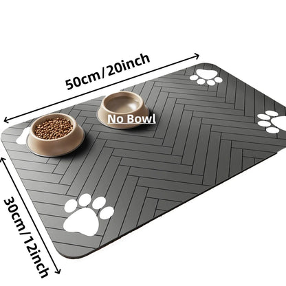 Pet Feeding Mat-Absorbent Pet Placemat for Dog Cat Food and Water Bowl with Waterproof Rubber Backing, Quick Dry Water Mat