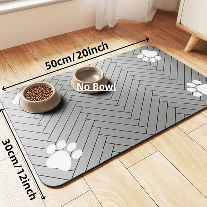 Pet Feeding Mat-Absorbent Pet Placemat for Dog Cat Food and Water Bowl with Waterproof Rubber Backing, Quick Dry Water Mat