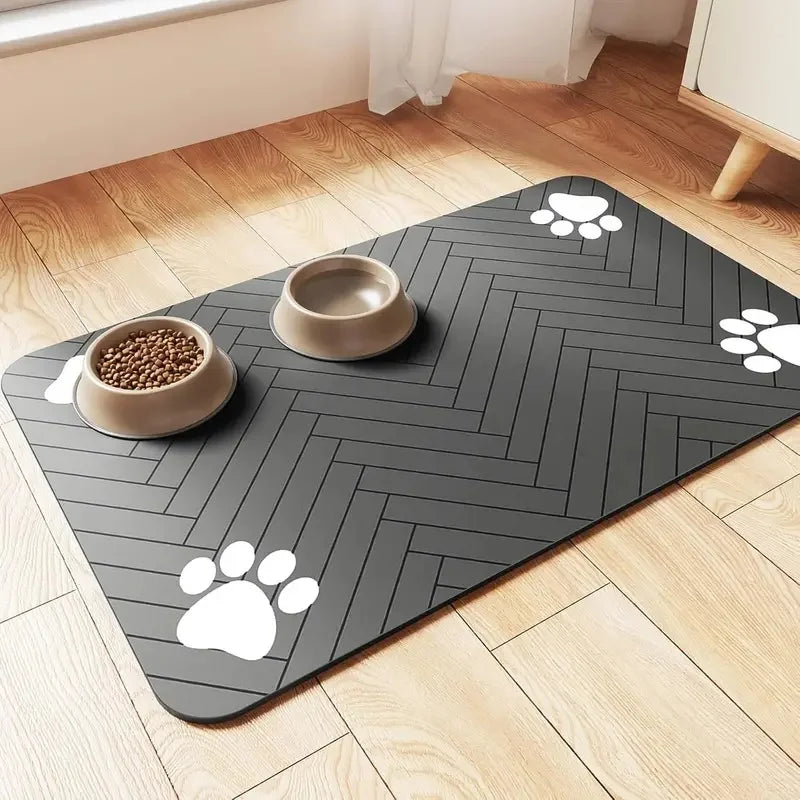 Pet Feeding Mat-Absorbent Pet Placemat for Dog Cat Food and Water Bowl with Waterproof Rubber Backing, Quick Dry Water Mat