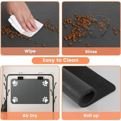 Pet Feeding Mat-Absorbent Pet Placemat for Dog Cat Food and Water Bowl with Waterproof Rubber Backing, Quick Dry Water Mat