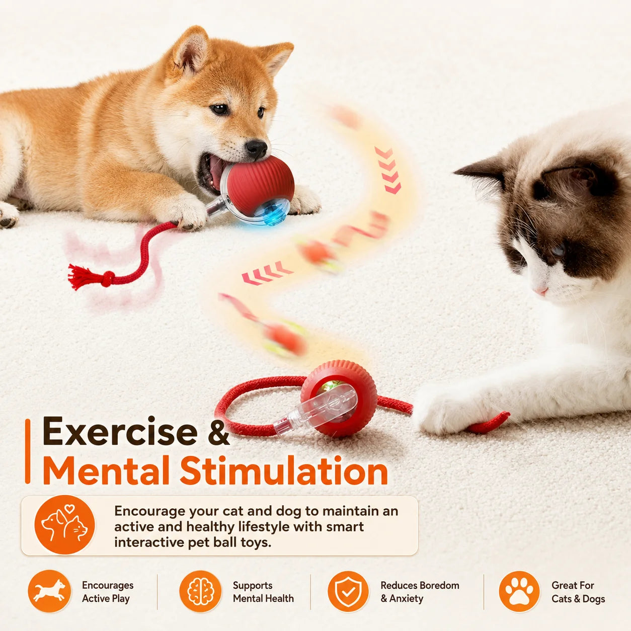 Smart Auto-Rolling Dog Ball