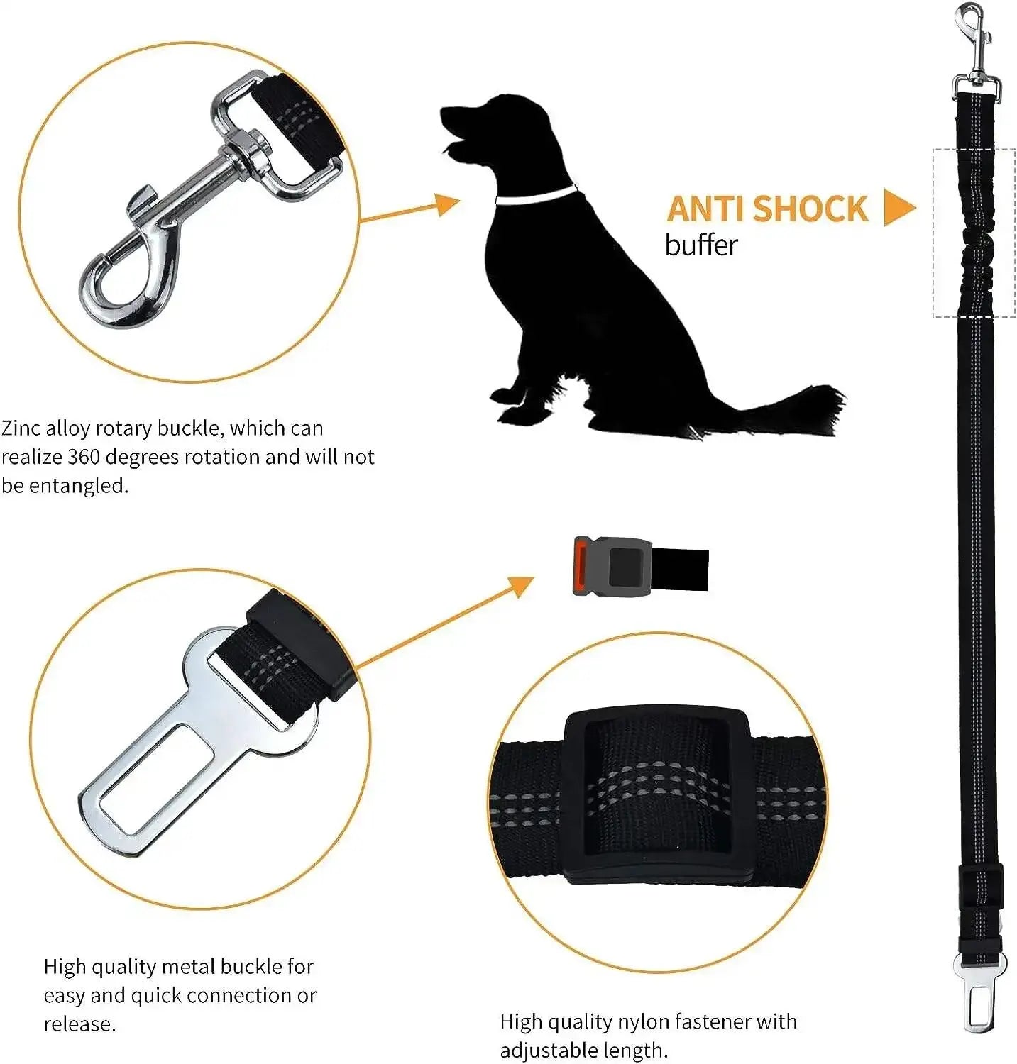 Reflective Dog Car Safety Belt